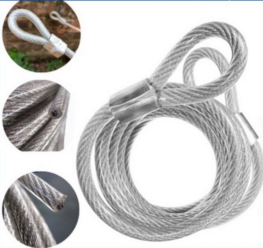 Dây cáp khóa xe Dài từ 60cm đến 3m Cực bền, Cực chắc, Chống cắt