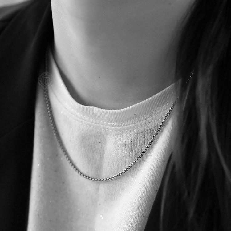 Dây chuyền dây xích nam titan cao cấp đẹp thép không gỉ bông dừa khít trangsucpt cỡ 4mm PTDCNA48