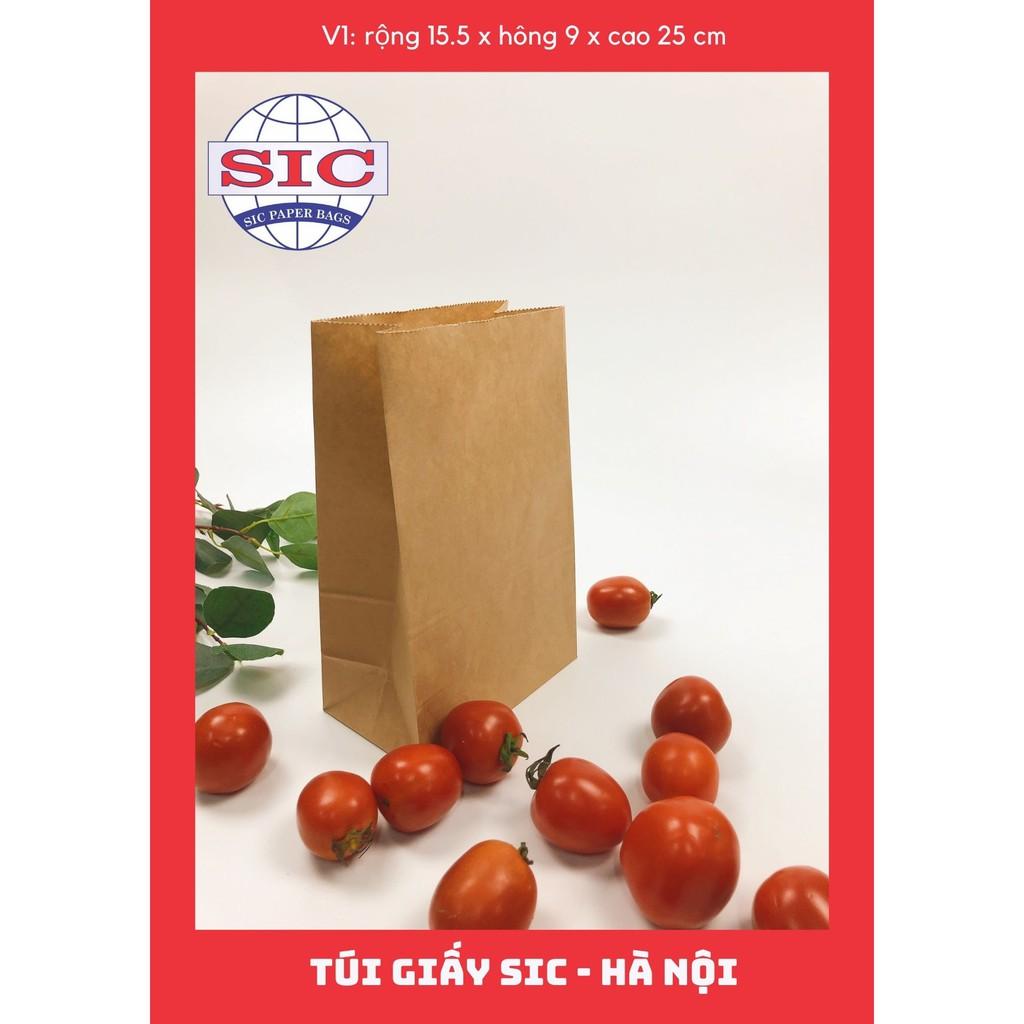 10 CHIẾC TÚI GIẤY KRAFT XI MĂNG V1: 15.5x9x25 cm KHÔNG QUAI