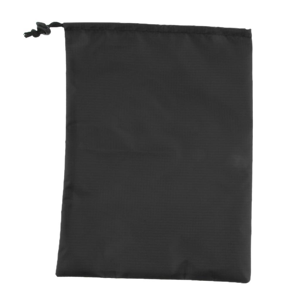 2Pcs Waterproof Drawstring Storage Bag Stuff Bag for Clothes Shoes black