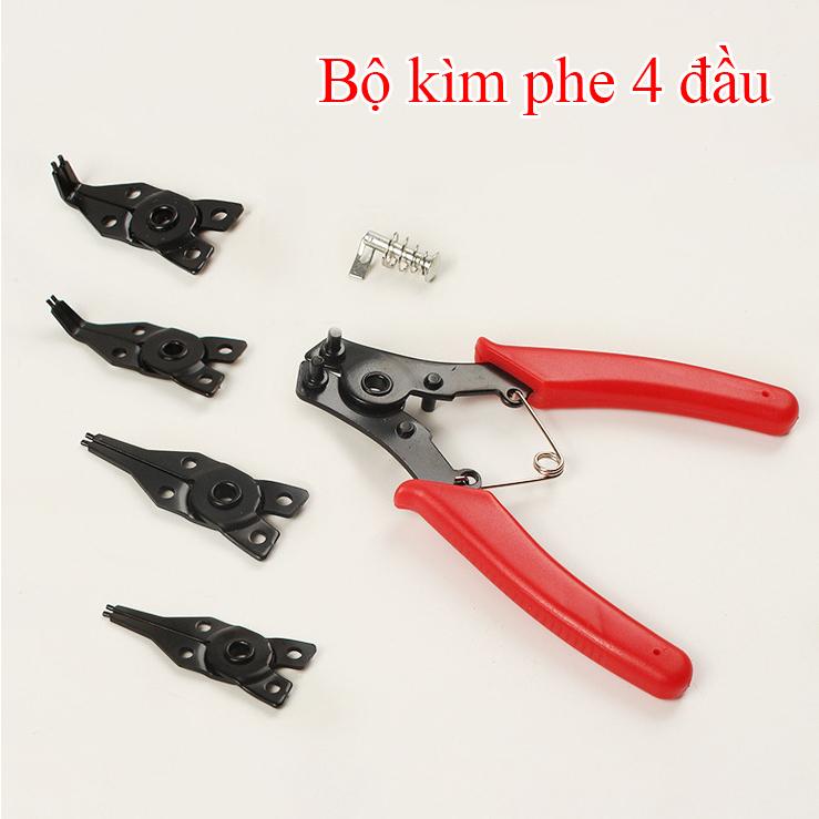 Bộ kìm phe 4 đầu đa năng chuyên dụng cho thợ sửa máy thợ cơ khí, kềm phe 4 đầu