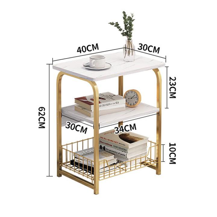 Bàn trà đa năng 2 tầng, táp trà phòng khách thông minh có giá để đồ