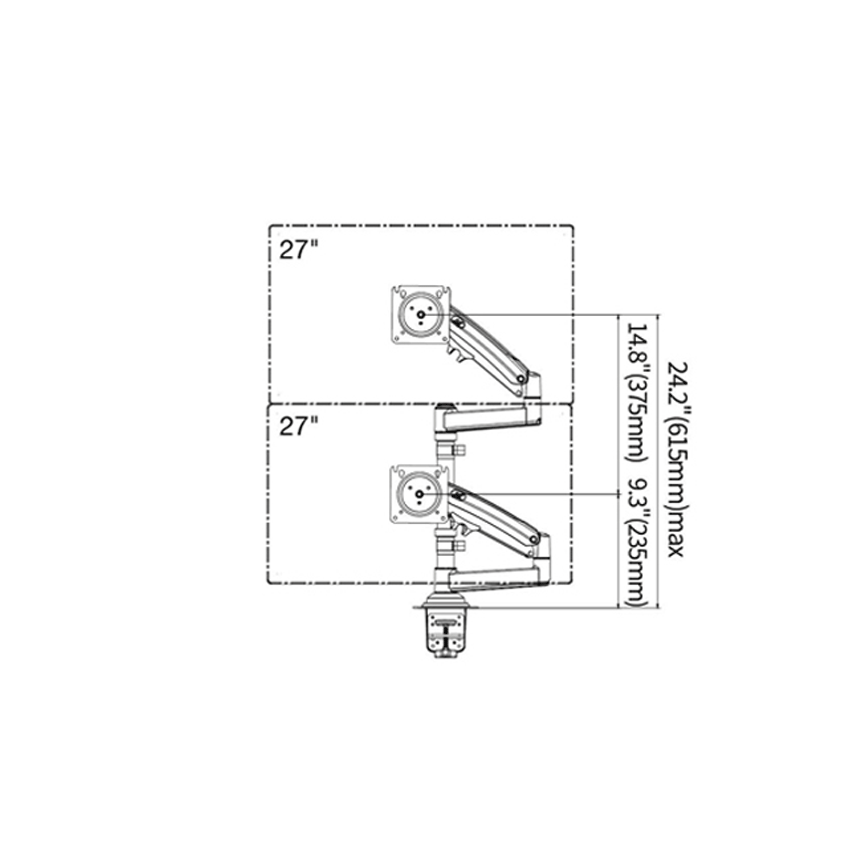 Giá Treo Hai Màn Hình LCD NB H180 (17" - 27") – Hàng Chính Hãng