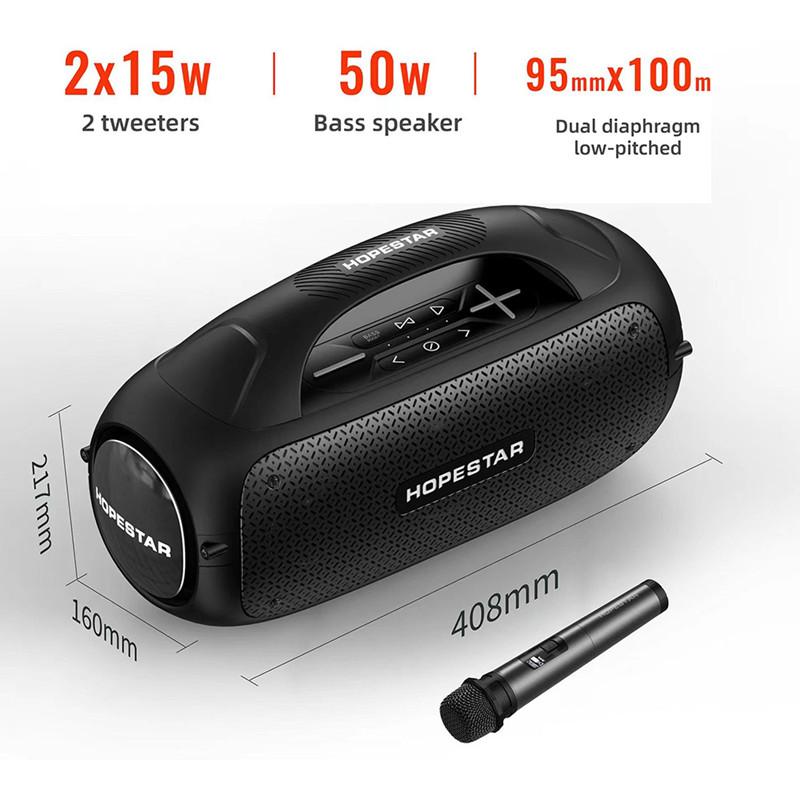 Hopestar A50 80W loa Bluetooth không dây âm nhạc không thấm nước ngoài trời Super Bass Subwofer âm thanh Subwofer với micrô Color: Army Green