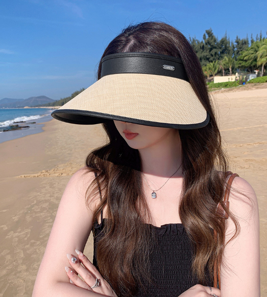 Mũ nữ nửa đầu rộng vành chống nắng cao cấp mới, nón nửa đầu phong cách Hàn