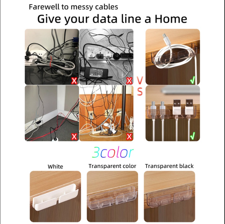Bộ 3 giá đỡ cố định cáp sạc điện thoại tai nghe gắn tường, kệ sạc điện thoại tiện lợi gọn gàng GD709-3SacDT
