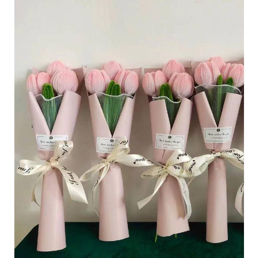 bộ nguyên liệu làm hoa tulip kẽm nhung