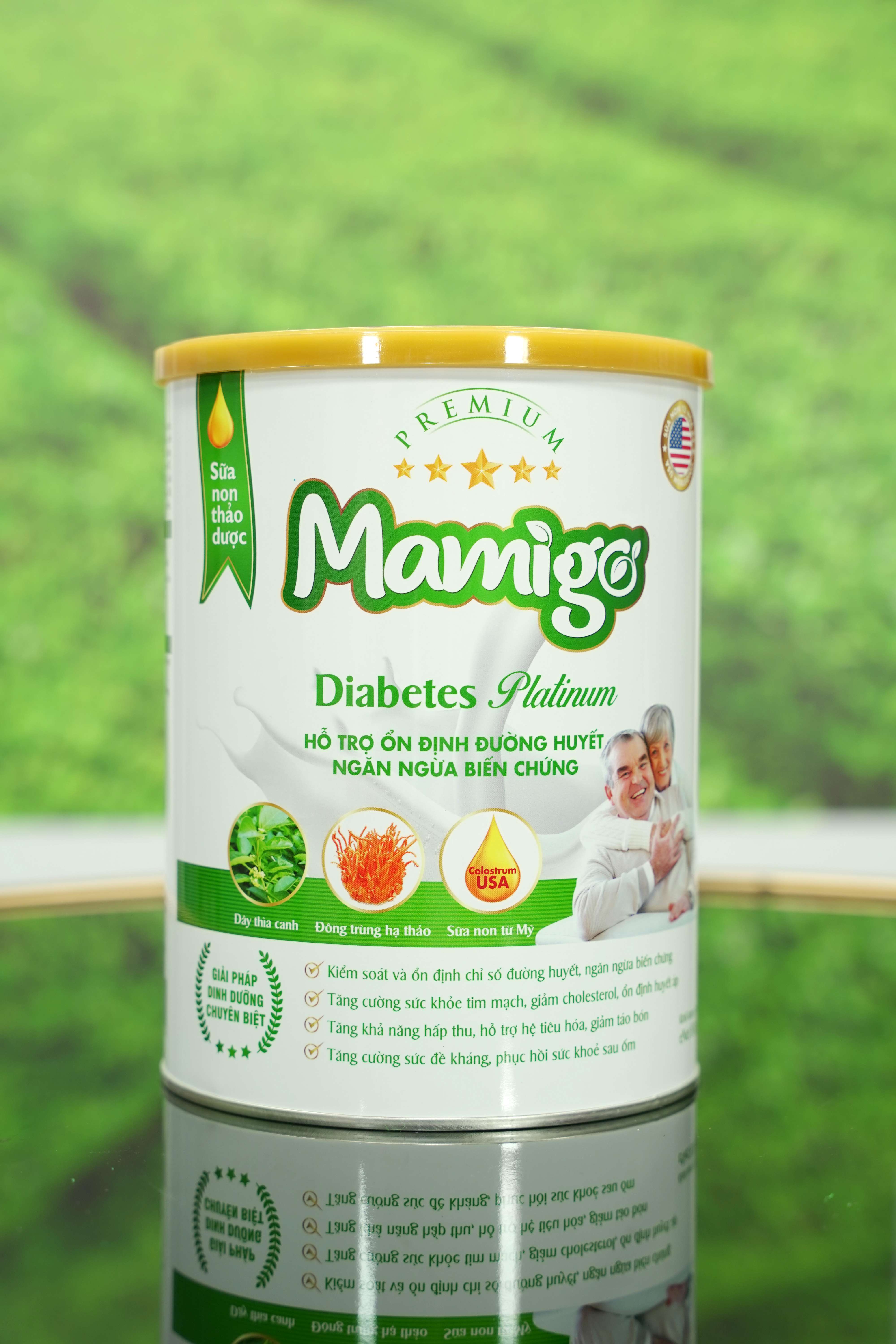 Sữa tiểu đường thảo dược Mamigo Diabetes Platinum 800gr giúp ổn định đường huyết, ngăn ngừa biến chứng tiểu đường
