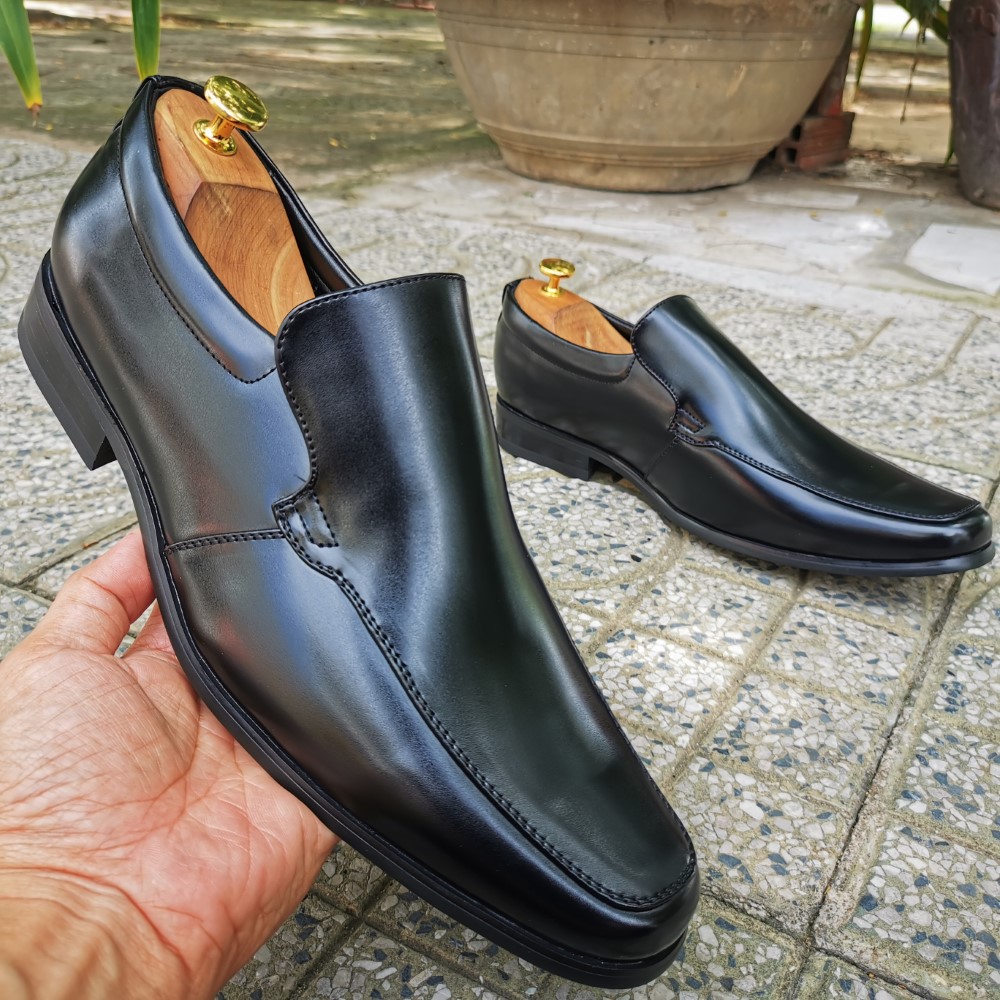 Giày da bò công sở giày tây xỏ big size cỡ lớn cho nam chân to. Large size men’s business shoes, oxford-derby-brogue shoes for big feet - GT046D