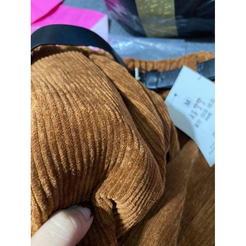 quần short nhung tăm kèm đai