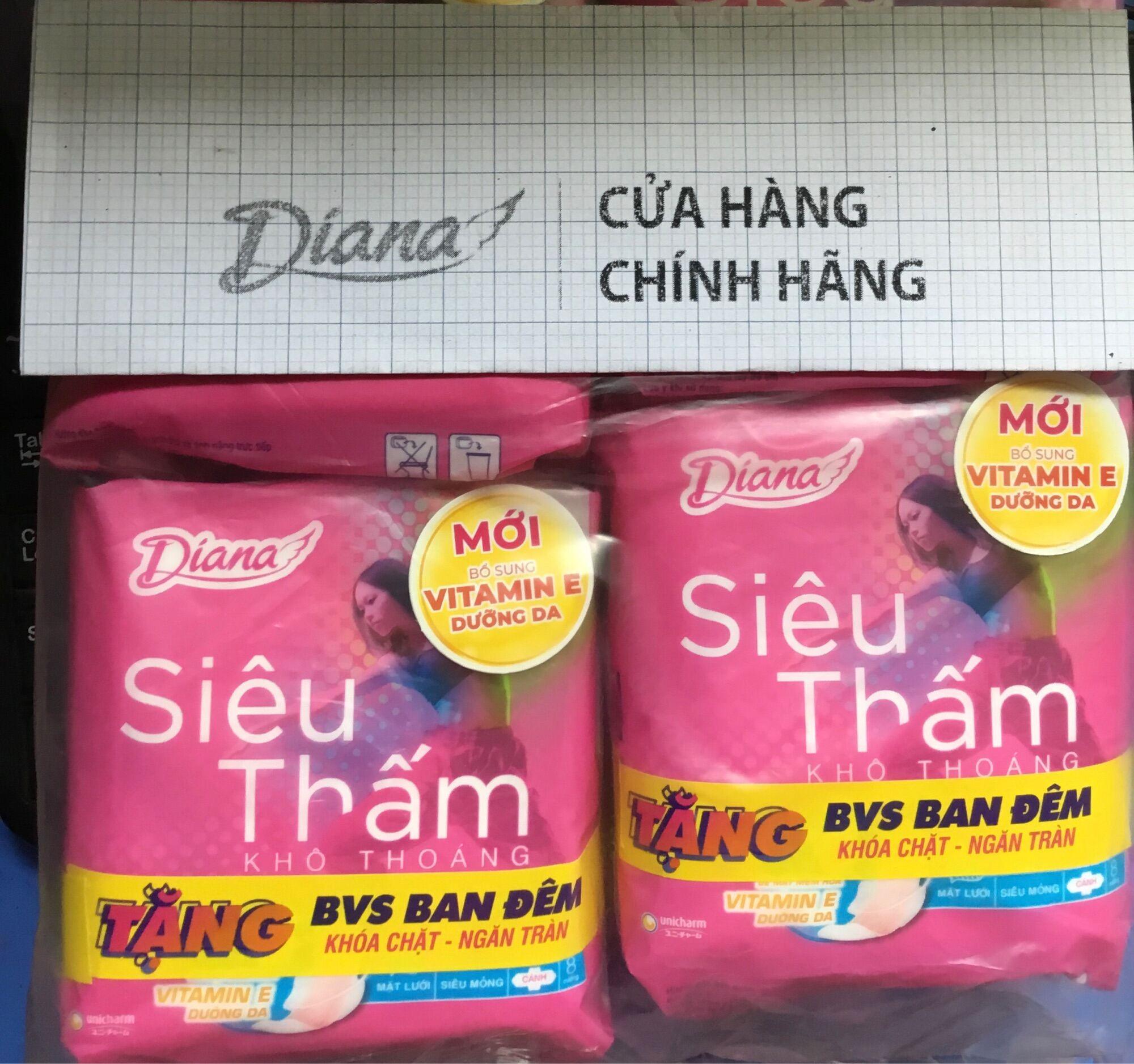 Combo 6 Gói Băng vệ sinh Diana siêu thấm siêu mỏng cánh 23cm (8 miếng) - Date luôn mới