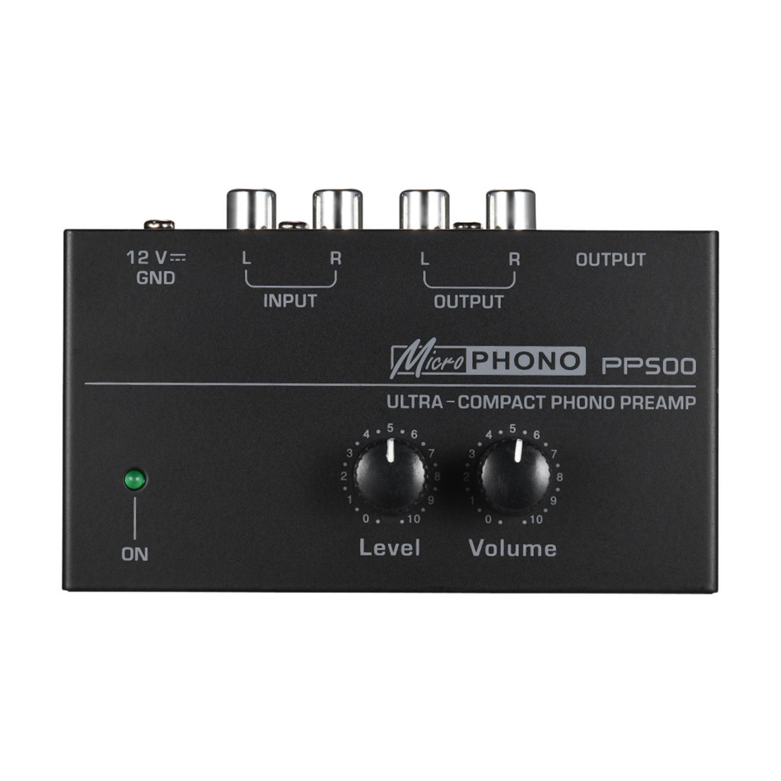 PP500 Phono Turntable Preamp  Knob Control Electronic Mini Stereo
