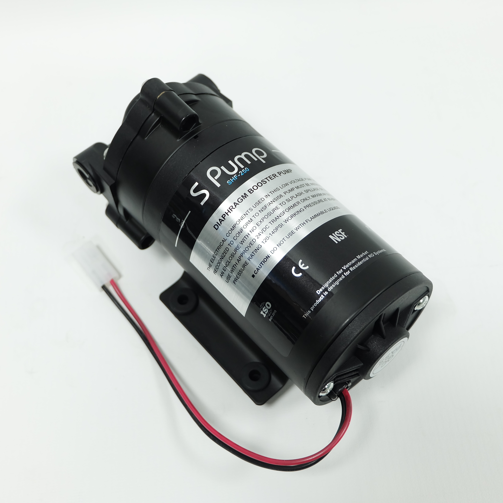 Bơm tăng áp máy lọc nước RO 24V SHF-250, 8369 hút đẩy, cho máy lọc nước, Hàng chính hãng
