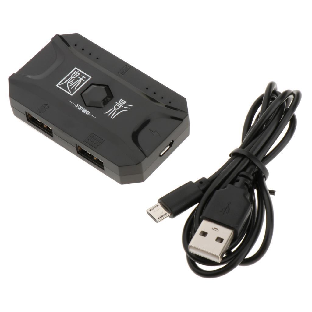 2x Mobile Gaming Keyboard Mouse Gamepad Adapter Bluetooth USB Hub Converter