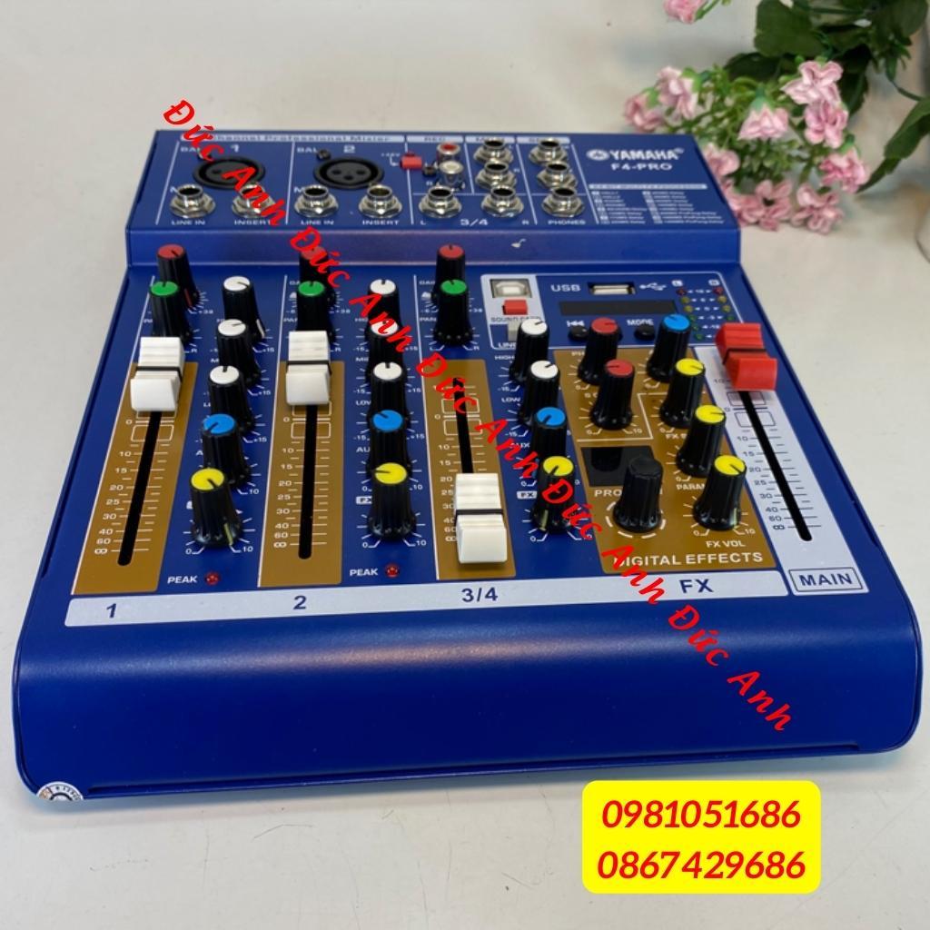 Mixer F4 plus hàng loại 1. Được cái tiến hơn mixer đời cũ, tích hợp màn hình hiển thị đèn leb, âm thanh cực hay BH 1 năm