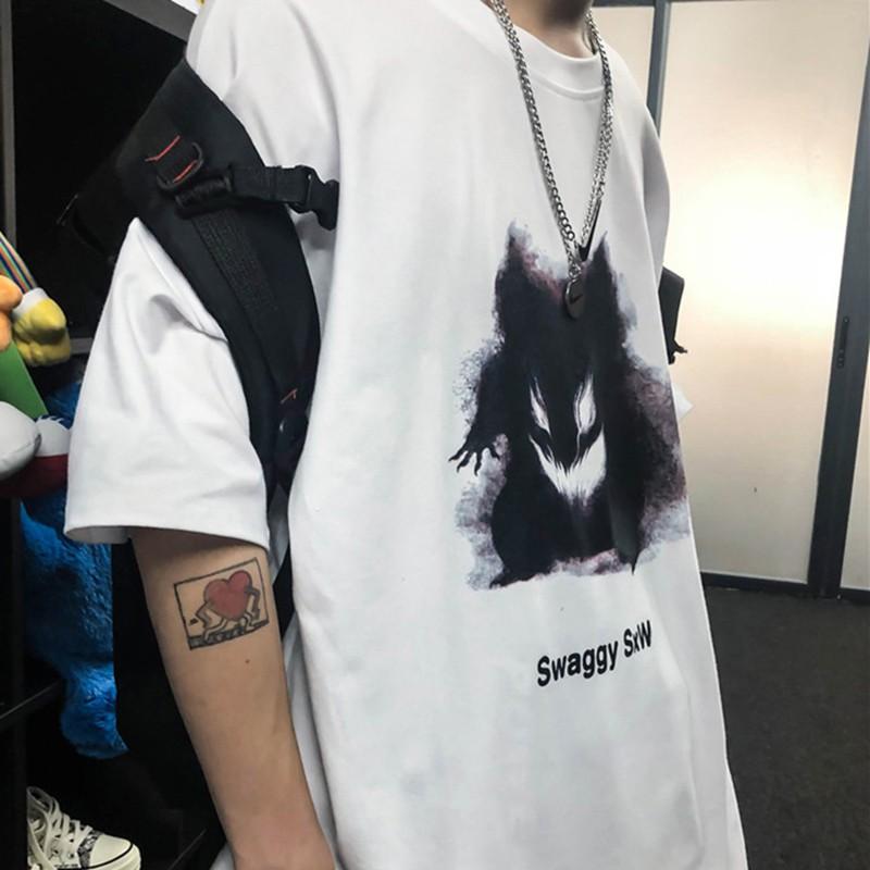 Áo Thun Tay Ngắn In Hình Phong Cách Harajuku