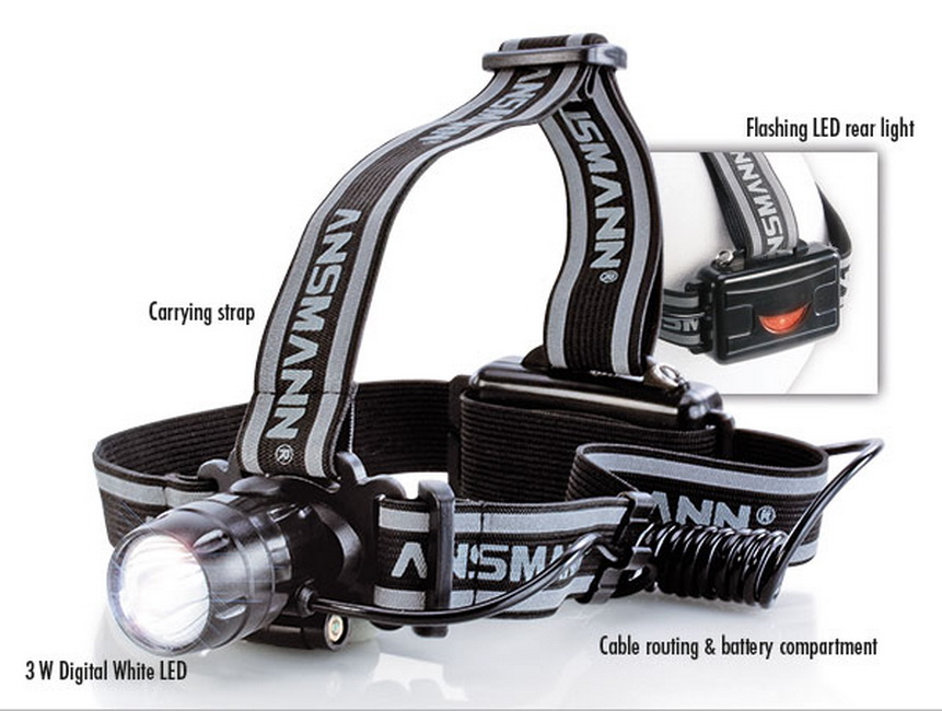 Đèn Pin Đeo Đầu LED Headlight HD3 của ANSMANN - Hàng Nhập Khẩu