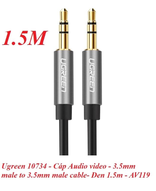 Ugreen UG10734AV119TK 1.5M màu Đen Cáp âm thanh 2 đầu 3.5mm dương dây tròn TPE cao cấp - HÀNG CHÍNH HÃNG