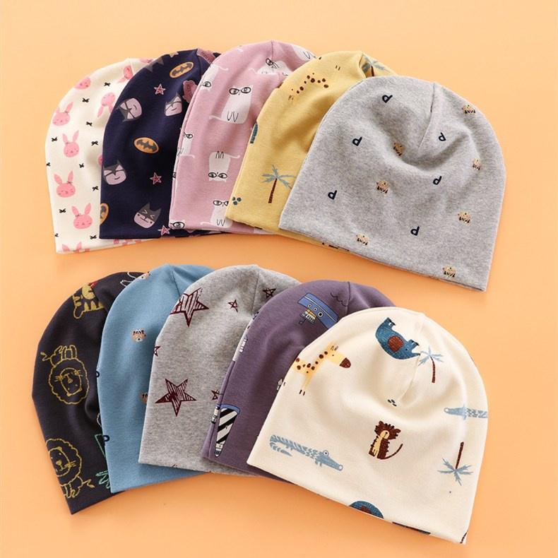 Mũ cotton len mùa đông hai lớp cho bé trai bé gái