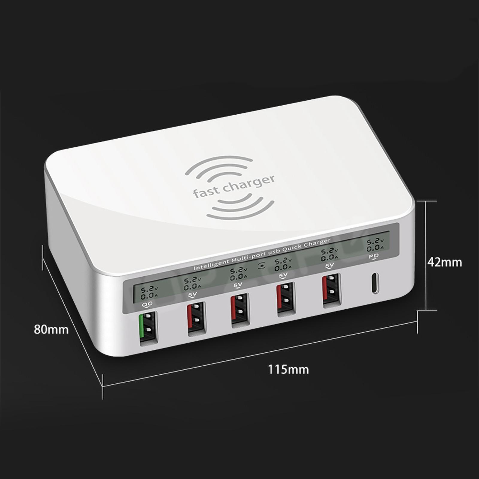 6 Ports USB Charger Charging Multiple Mobile Phone Smart Adapter QC 3.0 EU