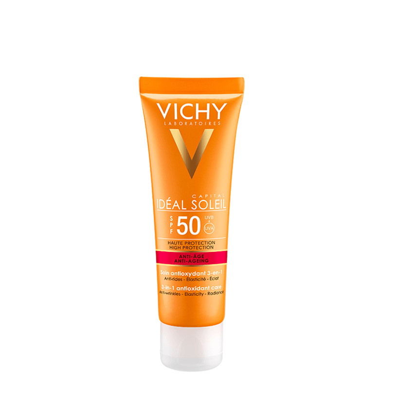 Kem Chống Nắng Bảo Vệ Và Giúp Giảm Các Dấu Hiệu Lão Hóa Ideal Soleil Anti-Age SPF50 50ml + Tặng Sữa Rửa Mặt Tẩy Trang 3in1 15ml