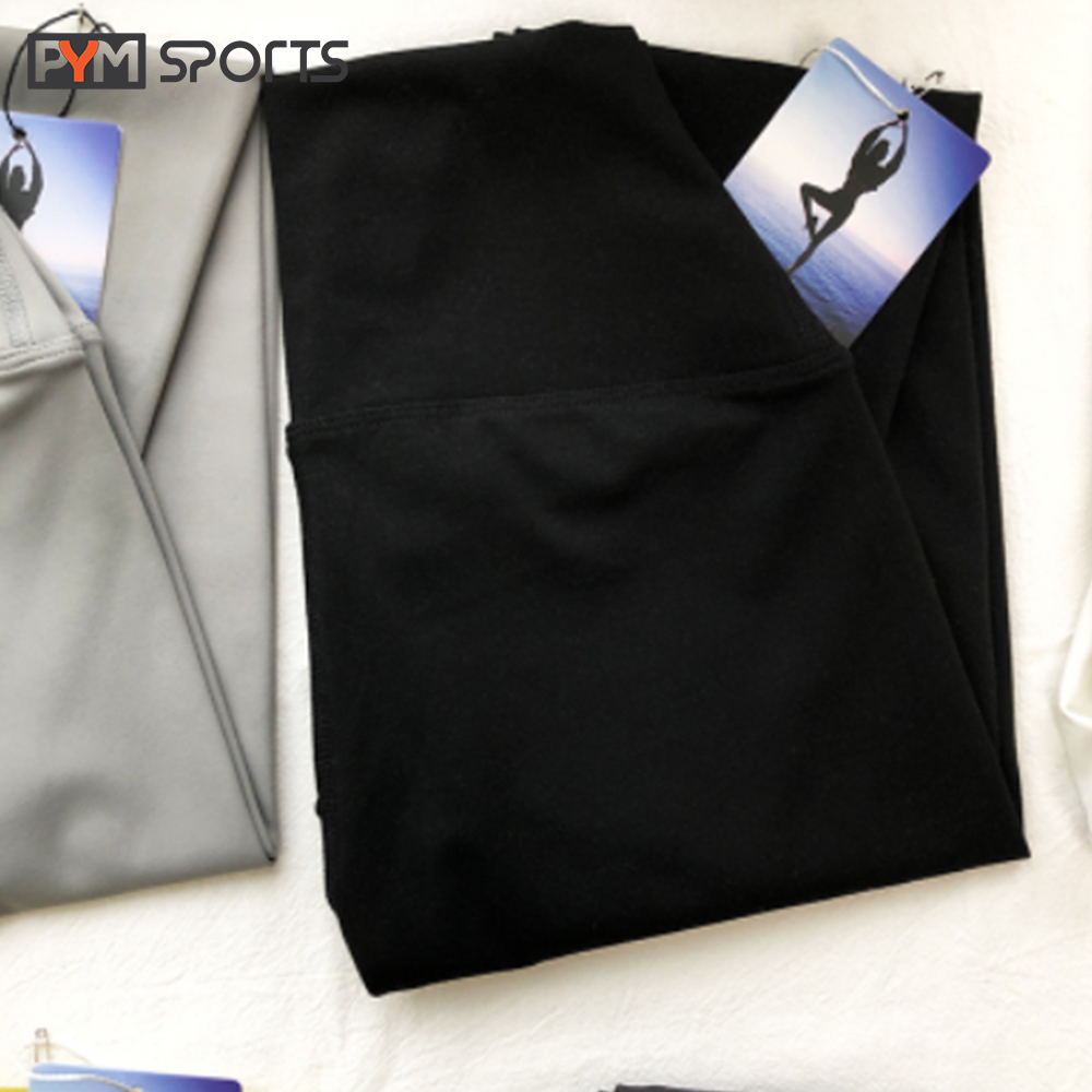 Quần legging dáng lửng trơn tập Yoga - Gym PYMSPORT - PYML045 nâng mông, lưng cạp cao
