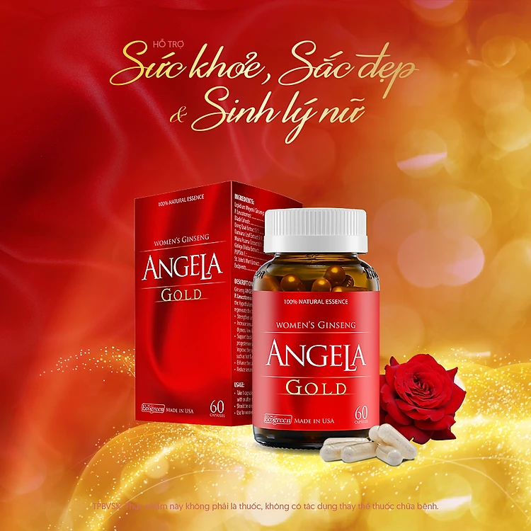 Combo 2 hộp 60 viên ANGELA GOLD tăng cường sinh lý nữ tặng 1 hộp 15 viên không chứa thành phần mầm đậu nành