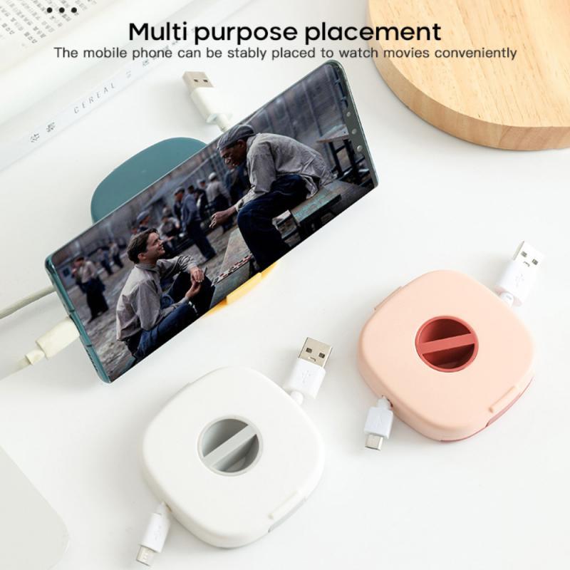 1PCS Portable Data Cable Round Wire Winder Box Organizer Rotatable Data Cable Storage Box USB Charger Holder Wire Management Box