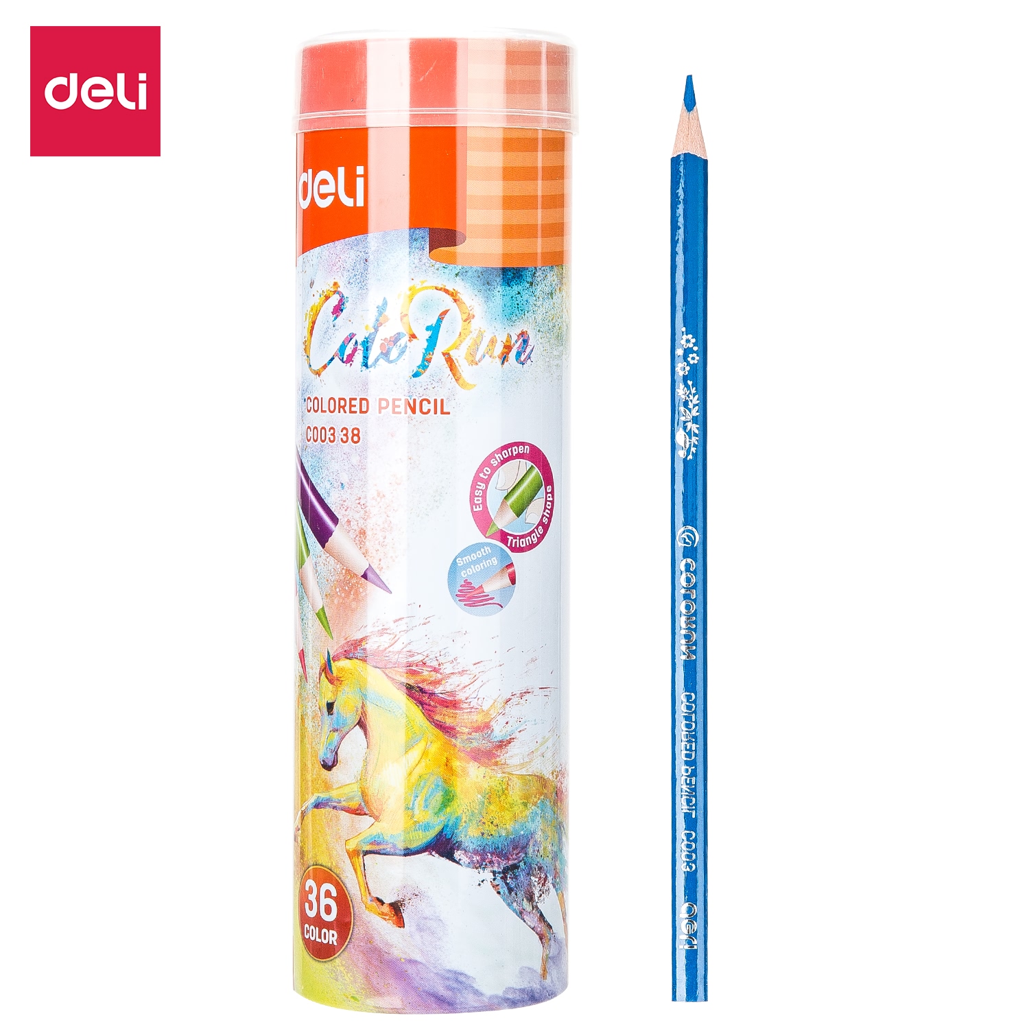 Bút chì màu Deli - 12 màu/24 màu/36 màu - 1 hộp - EC00308/EC00328/EC00338