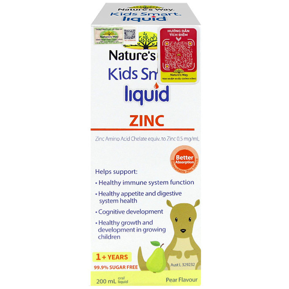 Siro Uống Nature's Way Kids Smart Liquid Zinc Bổ Sung Kẽm, Tăng Sức Đề Kháng Cho Bé 200ml