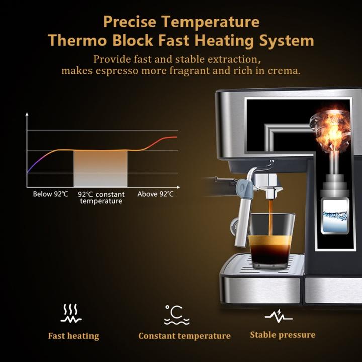 Máy pha cà phê Espresso thương hiệu BioloMix CM6863 - HÀNG NHẬP KHẨU (Bảo Hành 2 Năm)