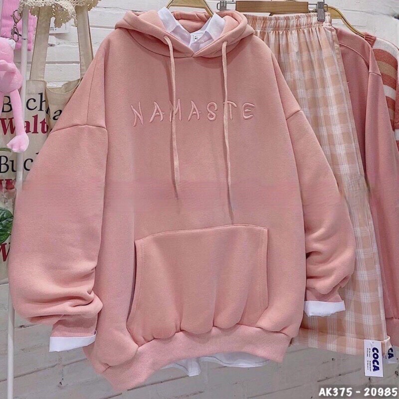 Áo Hoodies nỉ ngoại tay phồng cánh dơi Unisex thêu chữ thời trang TiH030