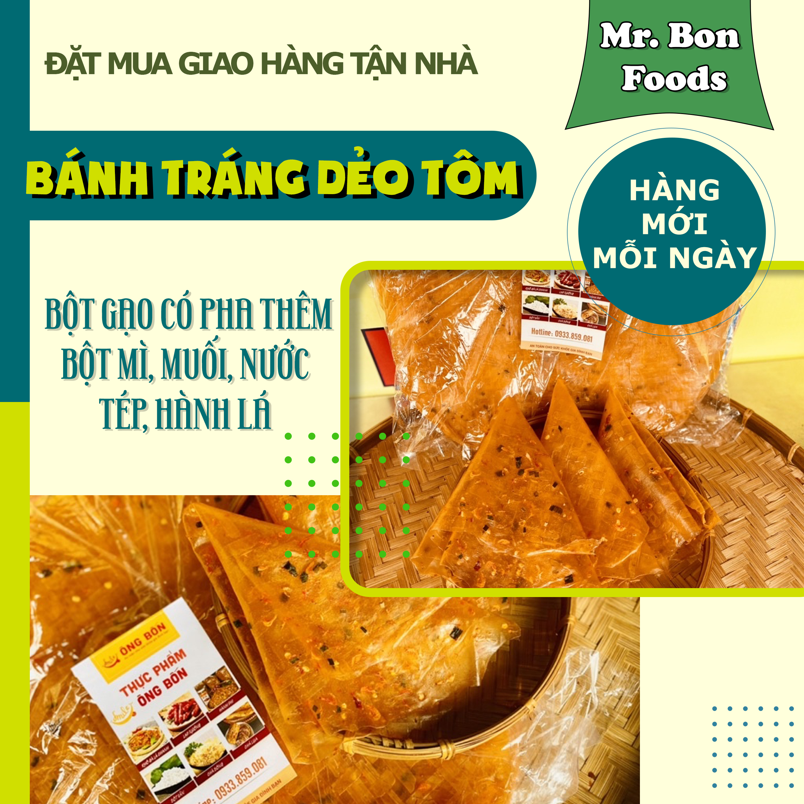 Bánh Tráng Dẻo Tôm Chính Gốc Tây Ninh - Mỏng, Dẻo Mềm, Vị Cay