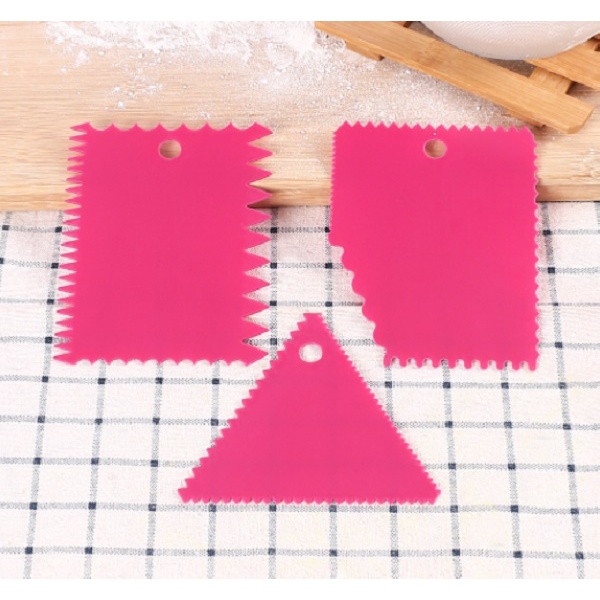 Set 3 tấm nhựa chà láng tạo vân bánh cho bánh kem
