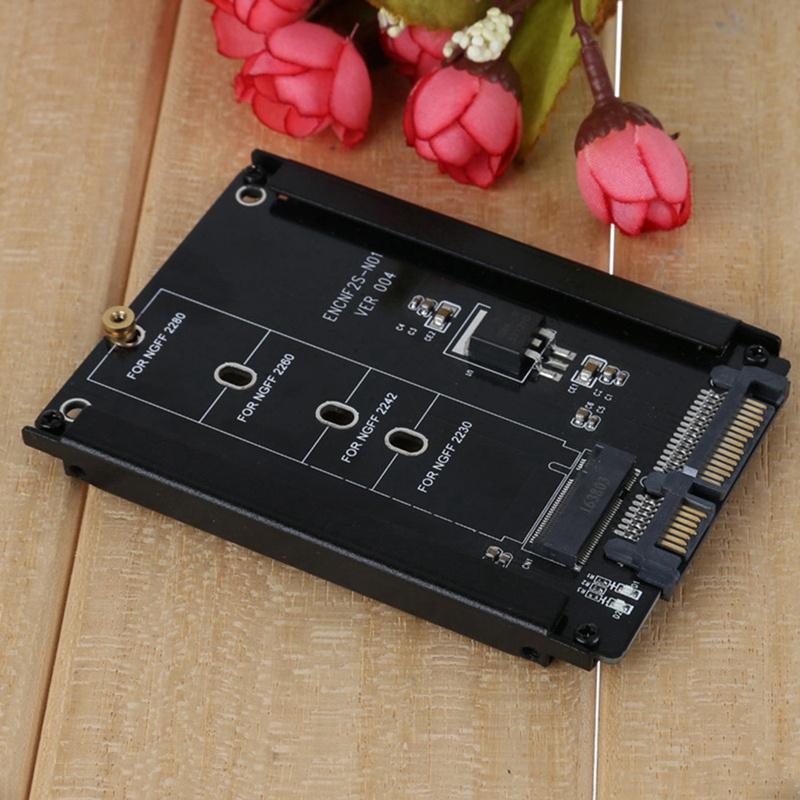Black Case CY B+M Socket 2 M.2 NGFF SSD to 2.5 SATA Adapter for 2230/2242/2260/2280mm M2 SSD