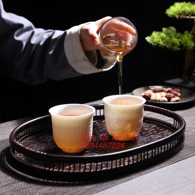 Chén trà , ly trà sứ trắng Mã đáo thành công - Bát mã truy phong