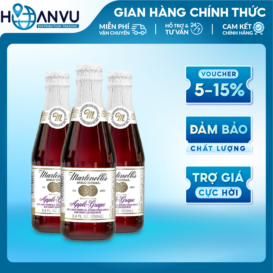 Nước Ép Táo Nho Martinelli's Sparkling Apple-Grape