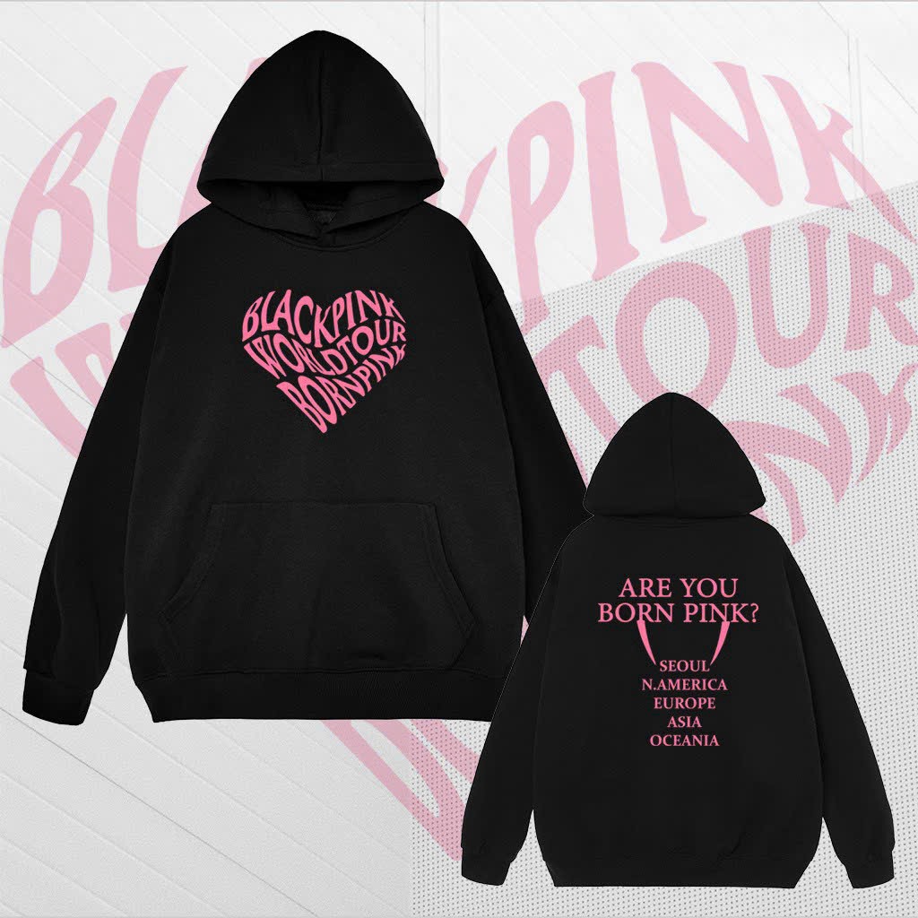 áo khoác Blackpink Hoodies, Áo khoác hoodie nữ Born Pink giống Black Pink dễ thương, áo hoodie nữ mặc concert, Áo nỉ dái tay áo hoodie World Tour JISOO JENNIE Rose LISA