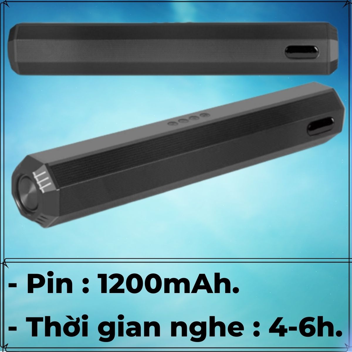 Loa Bluetooth A21 Nghe Nhạc 2 Loa 5W Công Suất Lớn + 2 Bass, Pin 1200mAh, Bass Mạnh, Hỗ Trợ Khe Cắm Thẻ Nhớ, USB, Đài FM