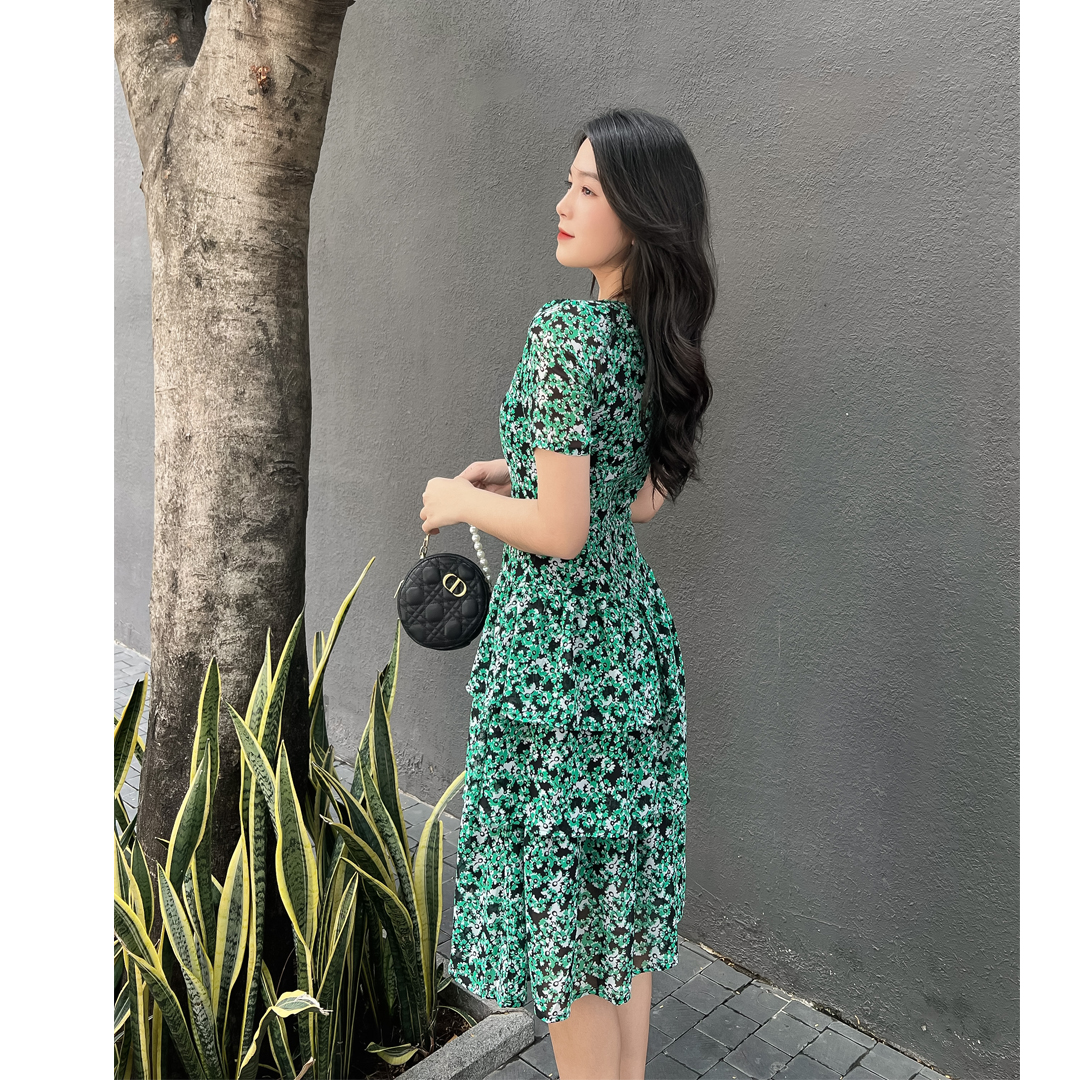 Đầm voan Hàn hoa nhí sang trọng D073 -Lady Fashion - Khánh Linh Style