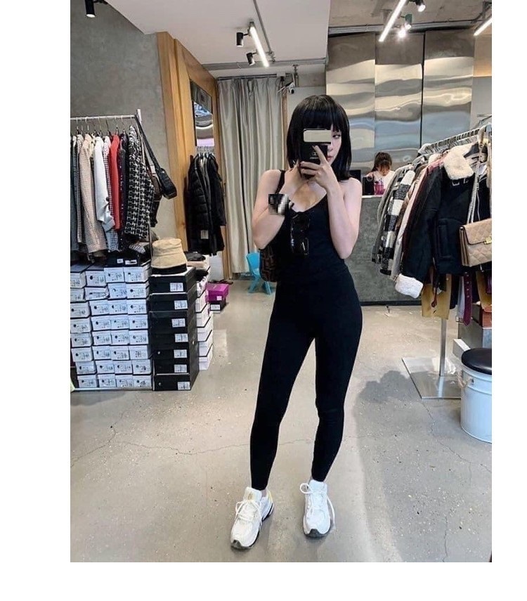Quần legging DÀI cuộn hồng co giãn