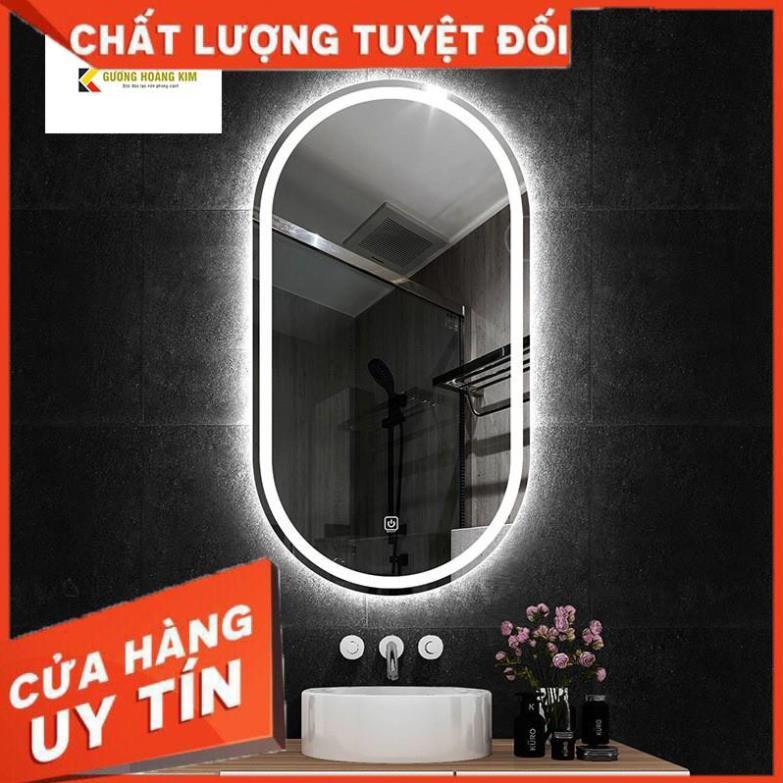 gương hình oval có đèn LED cảm ứng phá sương thông minh kích thước 60x100 cm- mirror