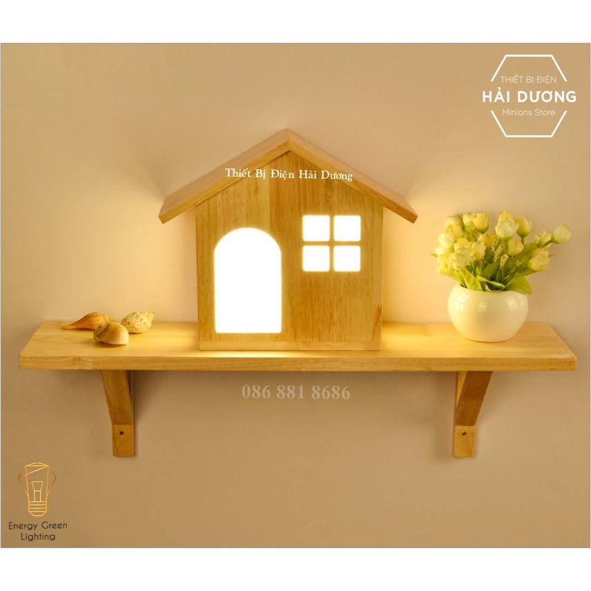 Đèn Tường Kệ Gỗ Hình Ngôi Nhà DT-B0042 Kiểu Dáng Hiện Đại - Trang Trí Căn Phòng - Energy Green Lighting - Có Video