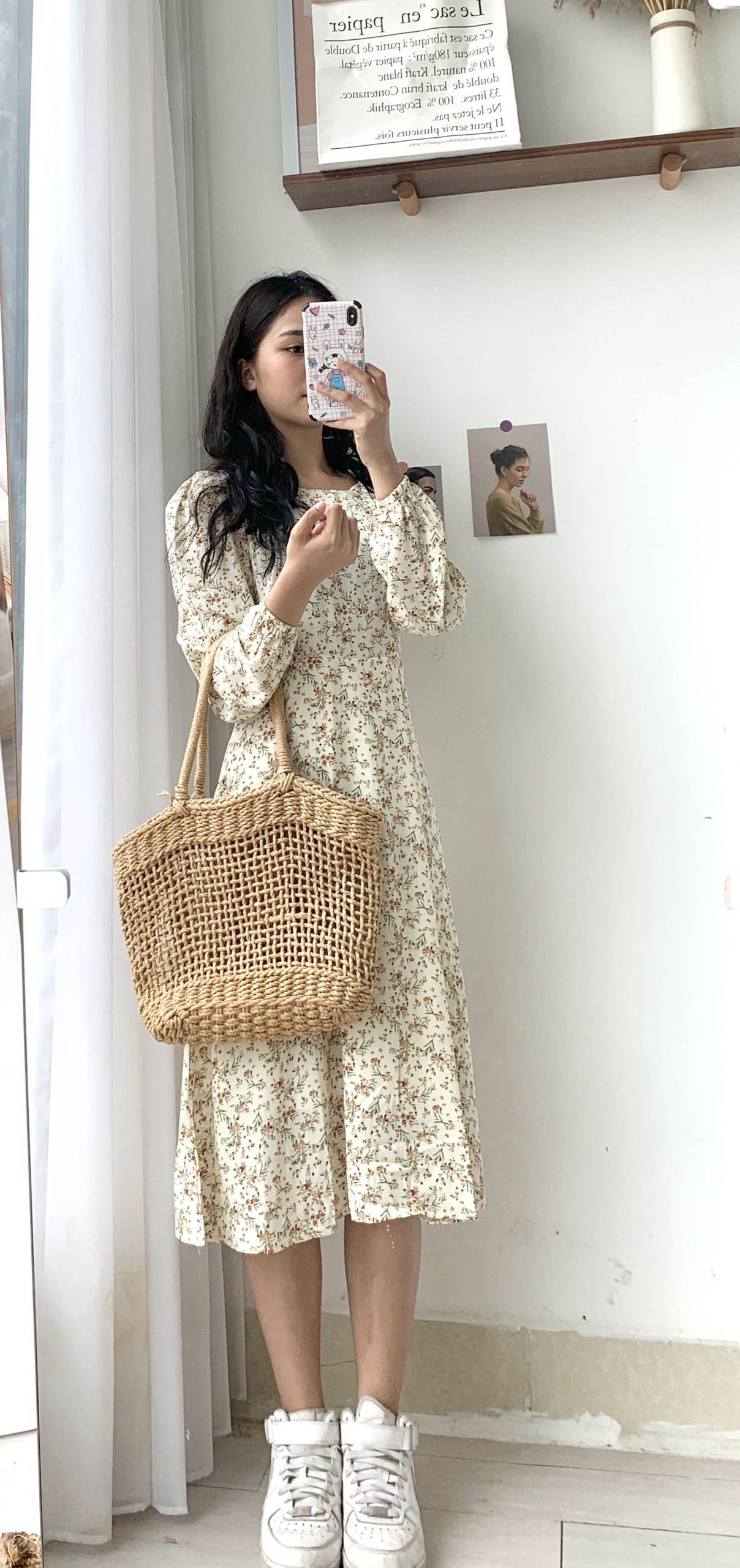 Đầm nữ thời trang Haint Boutique,đầm hoa nhí váy nữ vintage màu sắc nhẹ nhàng chất mềm HB18