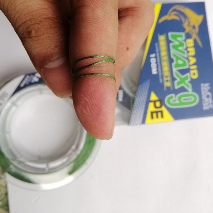 Dây dù câu cá PE BRAID WAX 9 lõi 100m xanh rêu Siêu bền, mềm mượt... DC-12