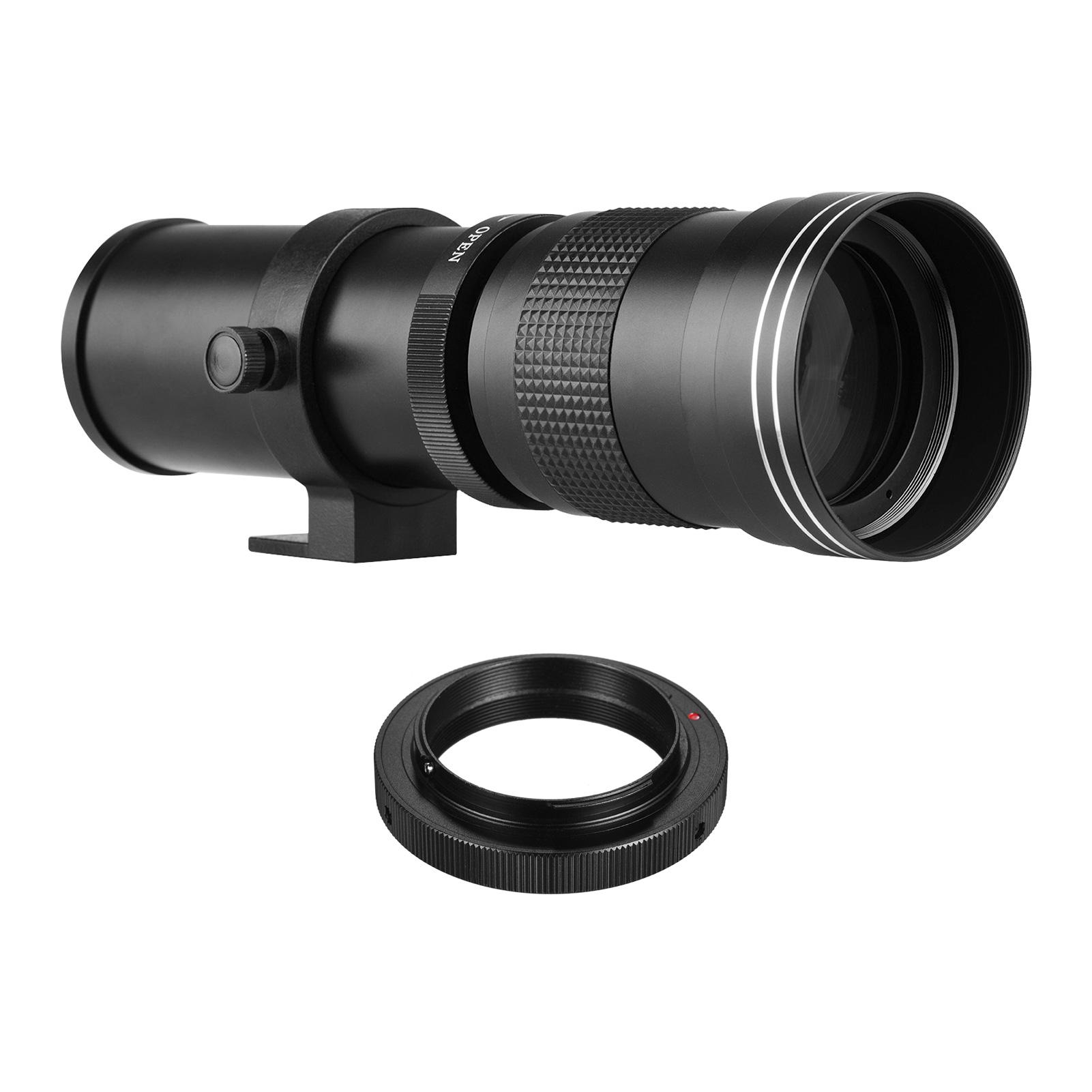 Camera MF Super Telephoto Zoom Lens F/8.3-16 420-800mm T2 Mount with AI-mount Adapter Ring Universal 1/4 Thread