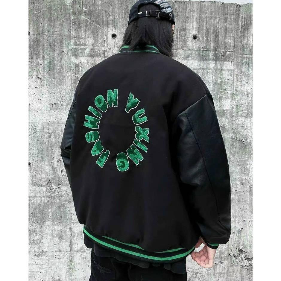 Áo Khoác Dù Kiểu Bomber Bóng Chày Form Rộng Nam Nữ Fashion Yuxing