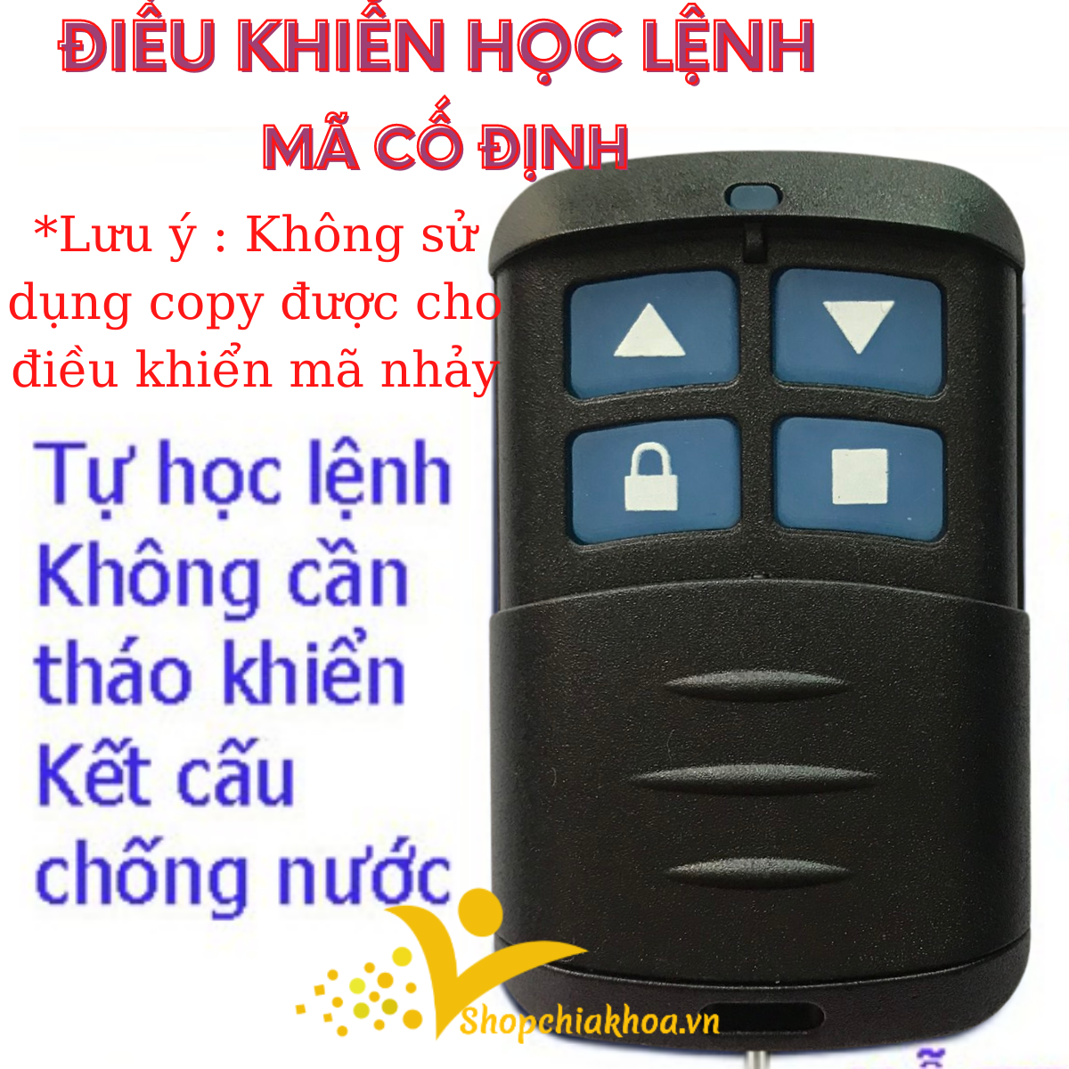 Điều khiển cửa cuốn học lệnh có chống nước sao chép mã cố định