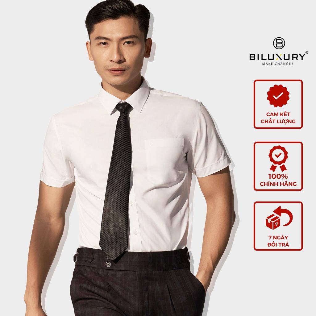 Áo sơ mi nam ngắn tay BILUXURY công sở kháng khuẩn thời trang chất vải cao cấp mềm mịn thoáng mát 4SMCB008TRK