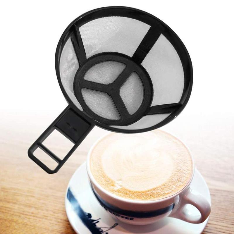 1 Pcs Reusable Coffee Pot Filter Holder Mesh Basket With Handle Kitchen Gadgets Tools Coffee Maker Filter Tea Brewer Strainer
